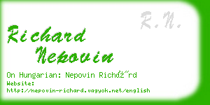 richard nepovin business card